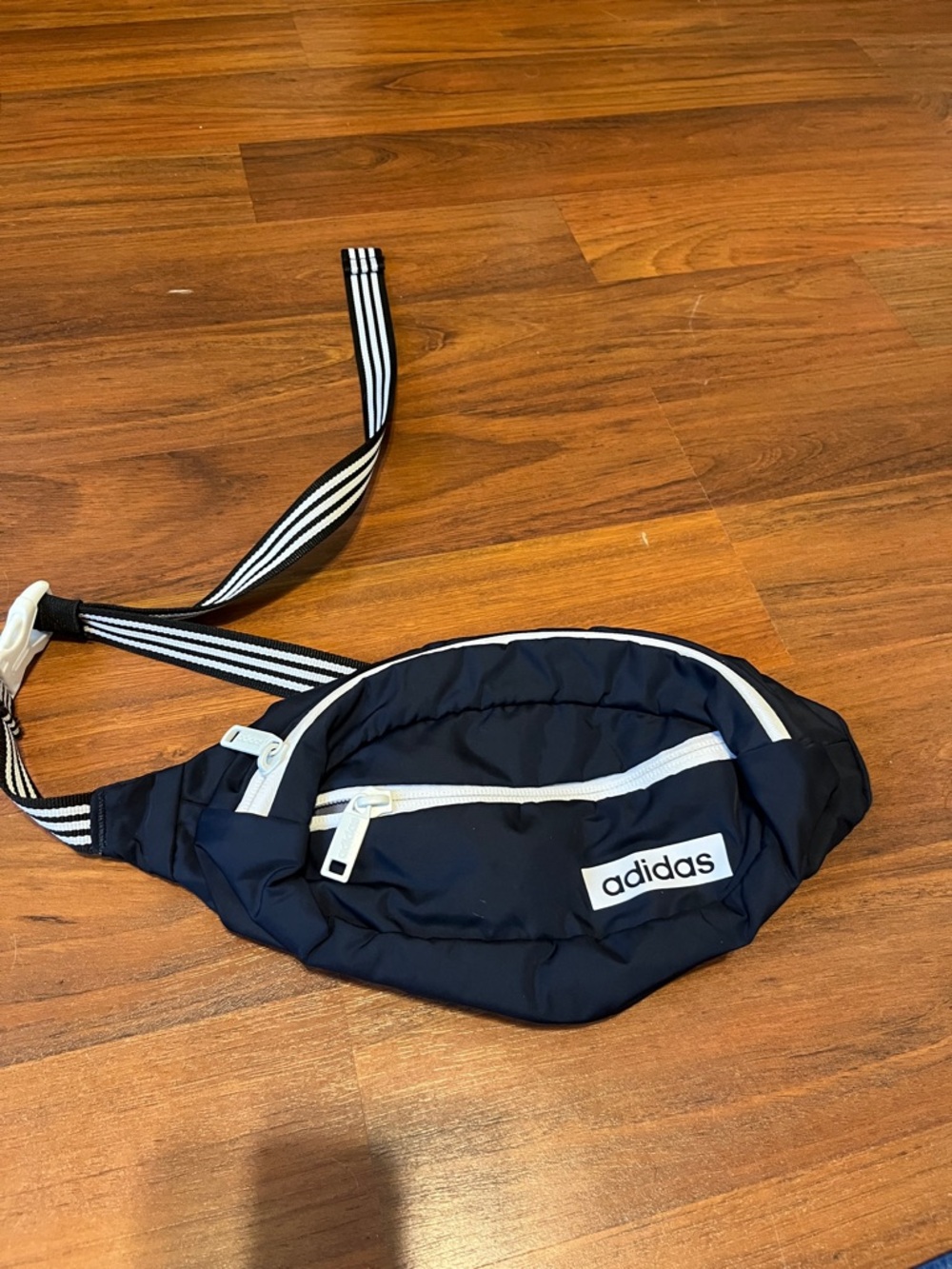 adidas Navy Belt Bag with White Accents